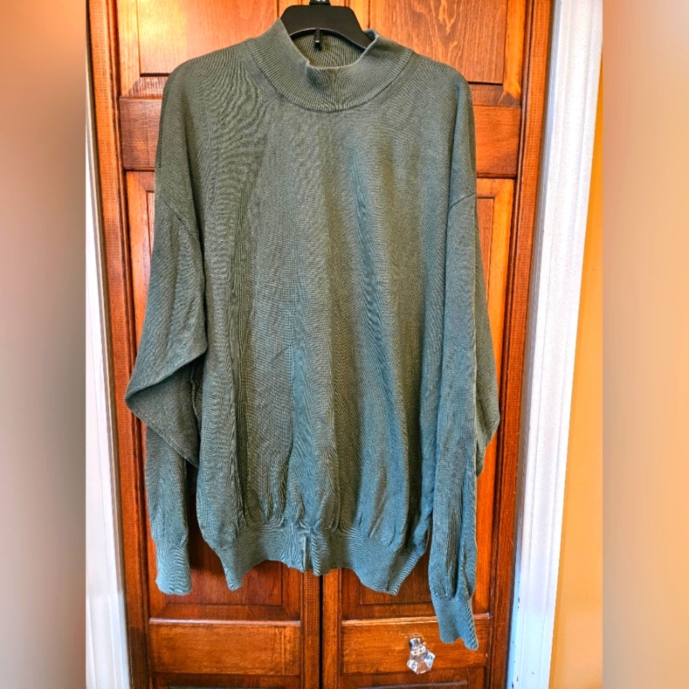 Men's Green Mockneck Sweater